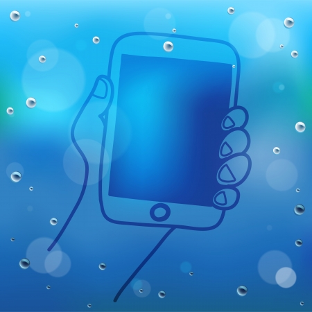 Hand draw cartoon and water drop on glass.のイラスト素材