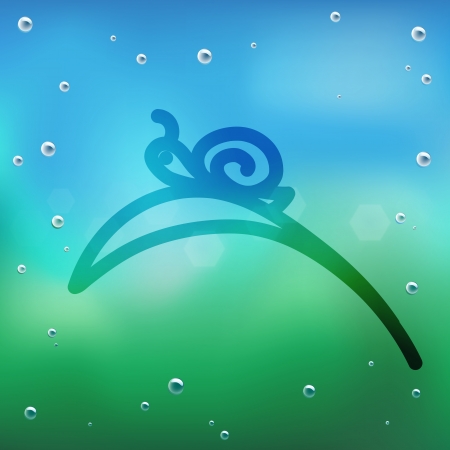Hand draw cartoon and water drop on glass.のイラスト素材