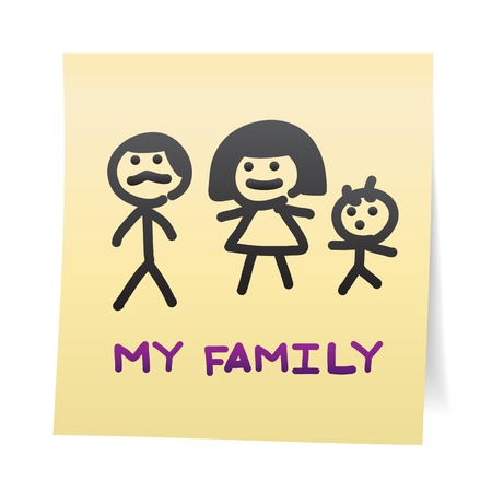 Hand draw cartoon on paper note stickersのイラスト素材