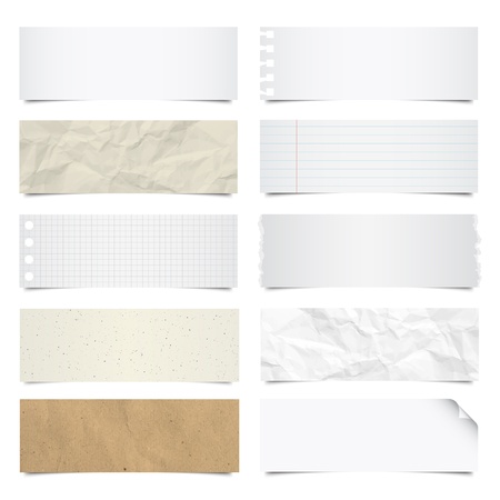 Collection of note papers background ,のイラスト素材
