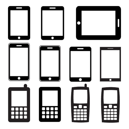 Set of mobile phones and tablets ,Illustrationのイラスト素材