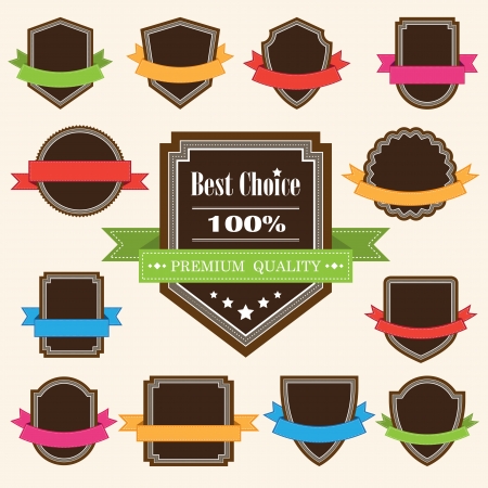 Set of blank retro vintage badges and labels eps10 のイラスト素材