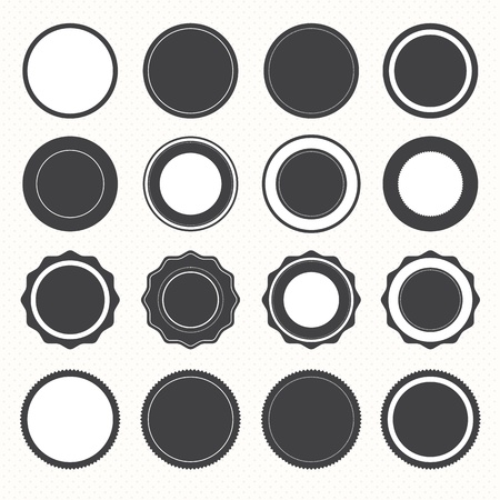 Set of blank retro vintage badges and labels.のイラスト素材