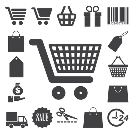 Shopping icons set. Illustration Shopping icons set. Illustration
