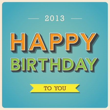 Happy Birthday retro poster.Illustration EPS10のイラスト素材