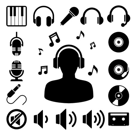 Music icon set. Illustration Music icon set. Illustration