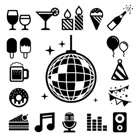 Party and Celebration icon set. のイラスト素材