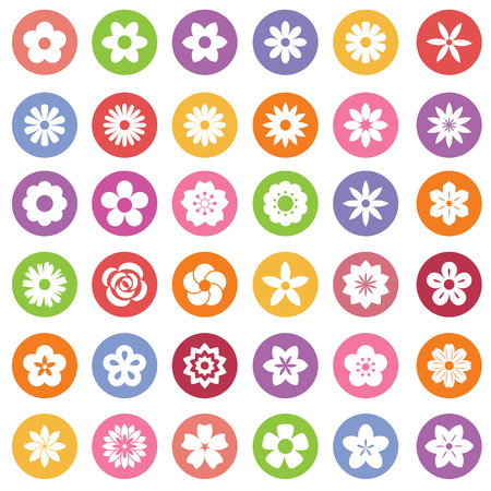 Set of Flower icons Illustrationのイラスト素材