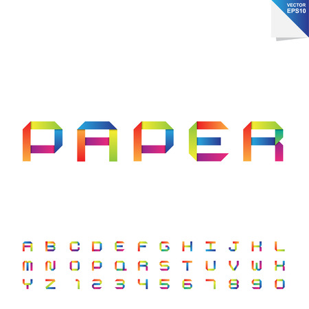 Colorful paper alphabet .Illustration EPS10のイラスト素材