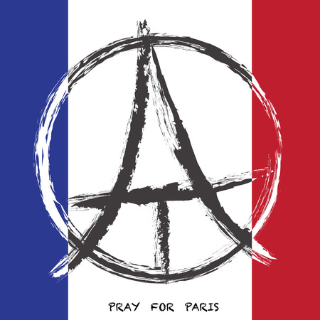 Hand drawn  illustration of pray hands, pray for Paris ,vector eps10のイラスト素材