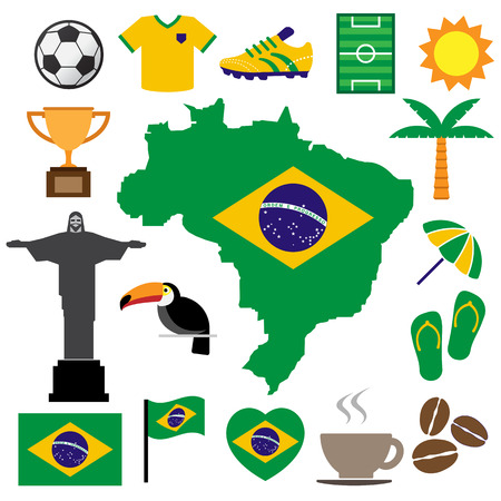 Icons set of of the Brazil elementのイラスト素材