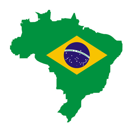 Brazil flag mapのイラスト素材
