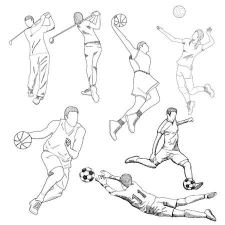 Drawing of sport elementのイラスト素材