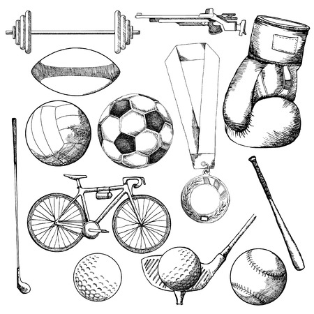 Drawing of sport elementのイラスト素材