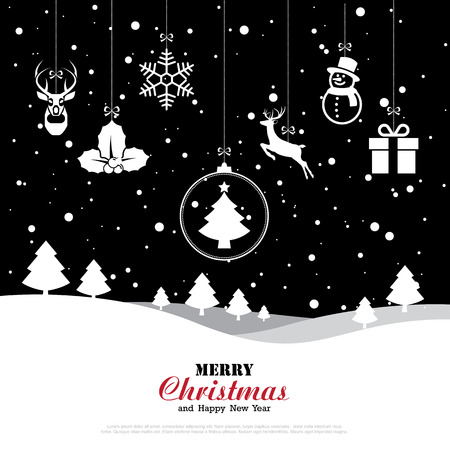 Merry Christmas and Happy New Year background,Illustration eps10のイラスト素材