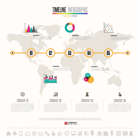 Timeline Infographics design template with icons set , Vector eps10 . Elements of this image furnished by NASAのイラスト素材