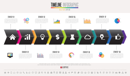 Timeline Infographics design template with icons set , Vector eps10 .のイラスト素材