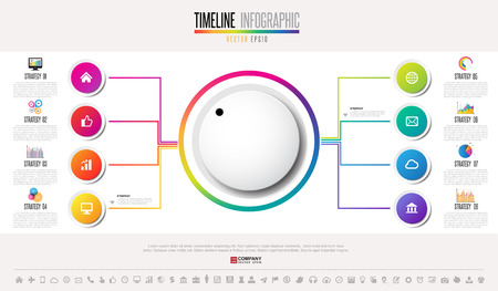 Timeline Infographics design template with icons set , Vector eps10 .のイラスト素材