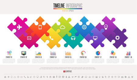 Timeline Infographic design template with icons set , Vector eps10 .のイラスト素材