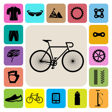 Bicycle icons set,illustration eps 10のイラスト素材