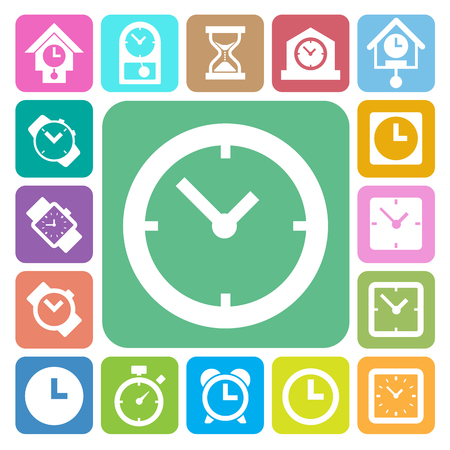 Clocks and time icons set. Illustration eps10のイラスト素材