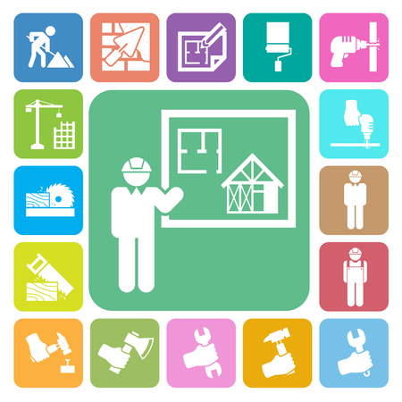 Construction Icons set.Illustration EPS10のイラスト素材
