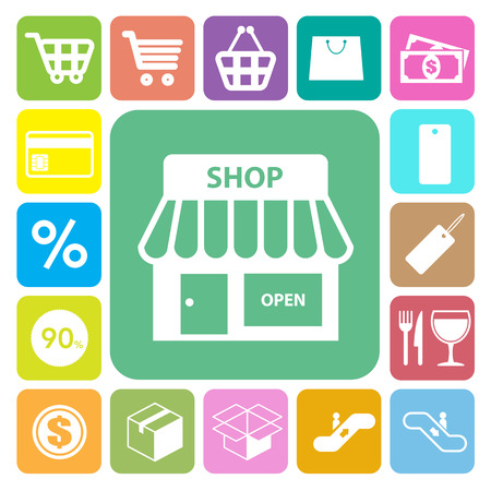 Shopping icons set. Illustration eps 10のイラスト素材