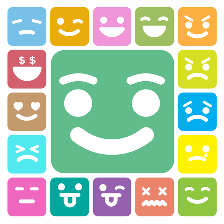 Smiley faces icons set.Illustration eps10のイラスト素材