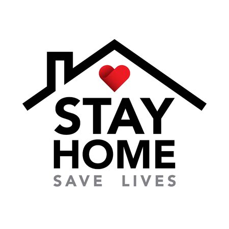 Stay at home. Coronavirus Covid-19, quarantine motivational phrase.のイラスト素材