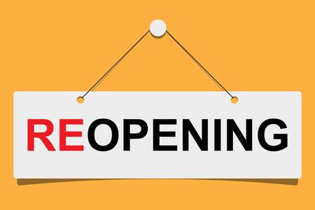A business sign that says ' Reopening '. Vectorのイラスト素材