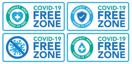 Covid free zone sign.のイラスト素材