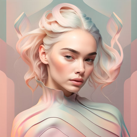 Illustration of a portrait of an eastern girl  created as a generative artwork using AI.の素材