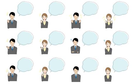 Illustration of businessman and businesswomanのイラスト素材
