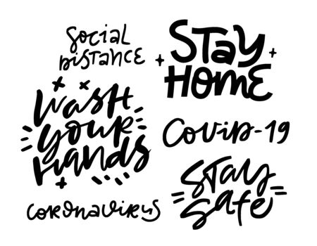 Lettering art. Coronavirus conceptのイラスト素材