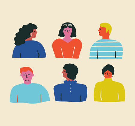Cute people avatars set.