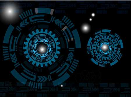 Engineering Gear Technology Blue Backgroundのイラスト素材