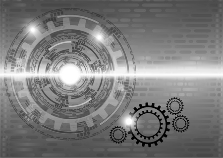 Engineering Gear Wheel Circle Concept gray Backgrounds Vectorのイラスト素材