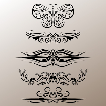 Vector decorative frames retro vector black frame on gray background. Premium design elementのイラスト素材