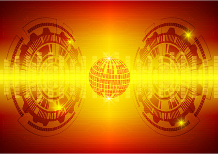 Red abstract vector background digital technology concept.のイラスト素材