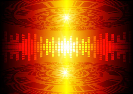 Dark Red Color Light Abstract Technology background, vector illustrationのイラスト素材