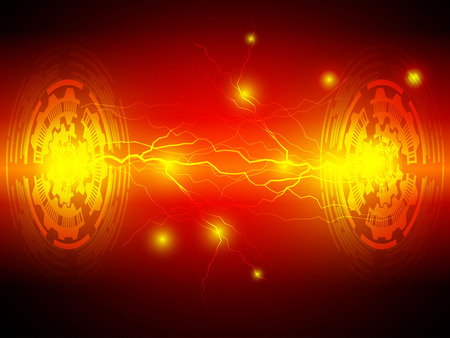 Lightning abstract vector technology red backgroundのイラスト素材