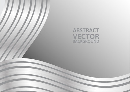 Gray curve abstract vector background with copy space.のイラスト素材