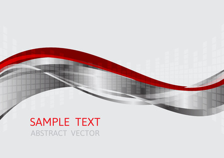 Gray and red wave vector backgroundのイラスト素材