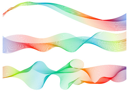 Set great rainbow waves colorful gradient line, vector illustration.のイラスト素材