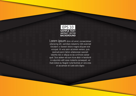 black and yellow, geometric vector background with copy spaceのイラスト素材