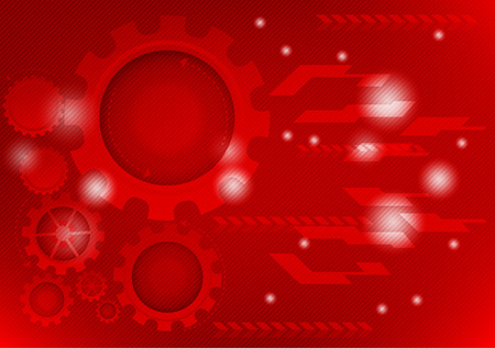 Red technology gear  abstract vector backgroundのイラスト素材