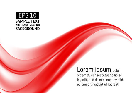 Wave red transparent abstract vector background.のイラスト素材