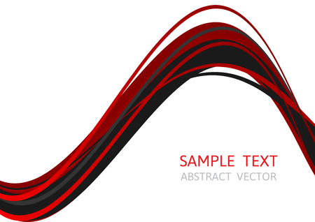 Line wave Red and Black color, abstract vector backgroundのイラスト素材