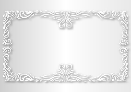 Paper art style of vector vintage decorations elements. Flourishes calligraphic ornaments and frames. Retro style design collection.のイラスト素材