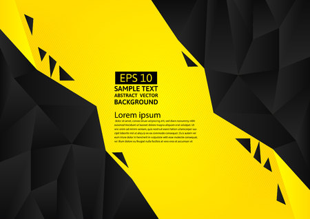 Black and yellow color polygon abstract background modern design, Vector illustration with copy spaceのイラスト素材